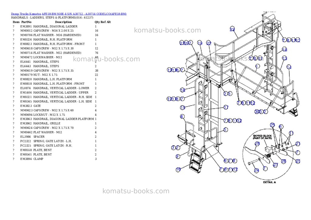 Komatsu afe59-bm 930e-4 s/n a30712 - a30714 codelco Parts catalog cover Page 8