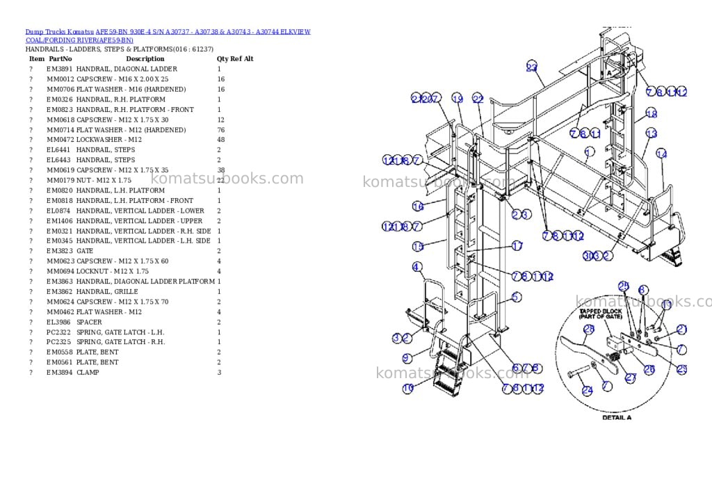 Komatsu afe59-bn 930e-4 s/n a30737 - a30738 & a30743 - a30744 elkview coal/fording river Parts catalog cover Page 8