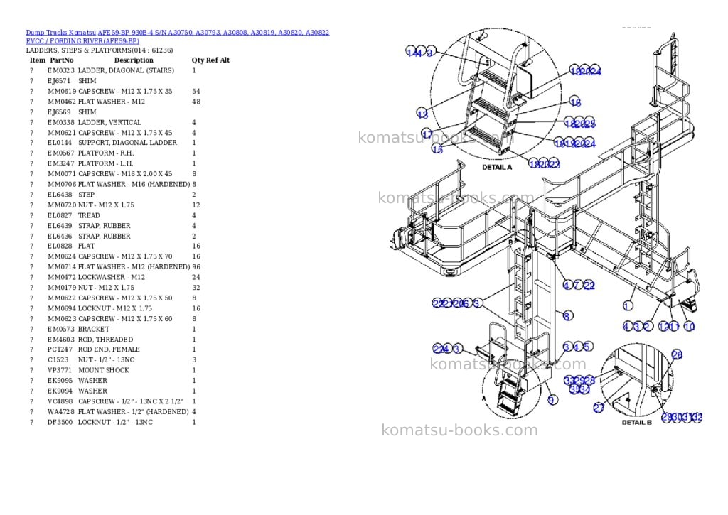 Komatsu afe59-bp 930e-4 s/n a30750, a30793, a30808, a30819, a30820, a30822 evcc / fording river Parts catalog cover Page 7 Komatsu afe59-bp 930e-4 s/n a30750, a30793, a30808, a30819, a30820, a30822 evcc / fording river Parts catalog cover Page 7