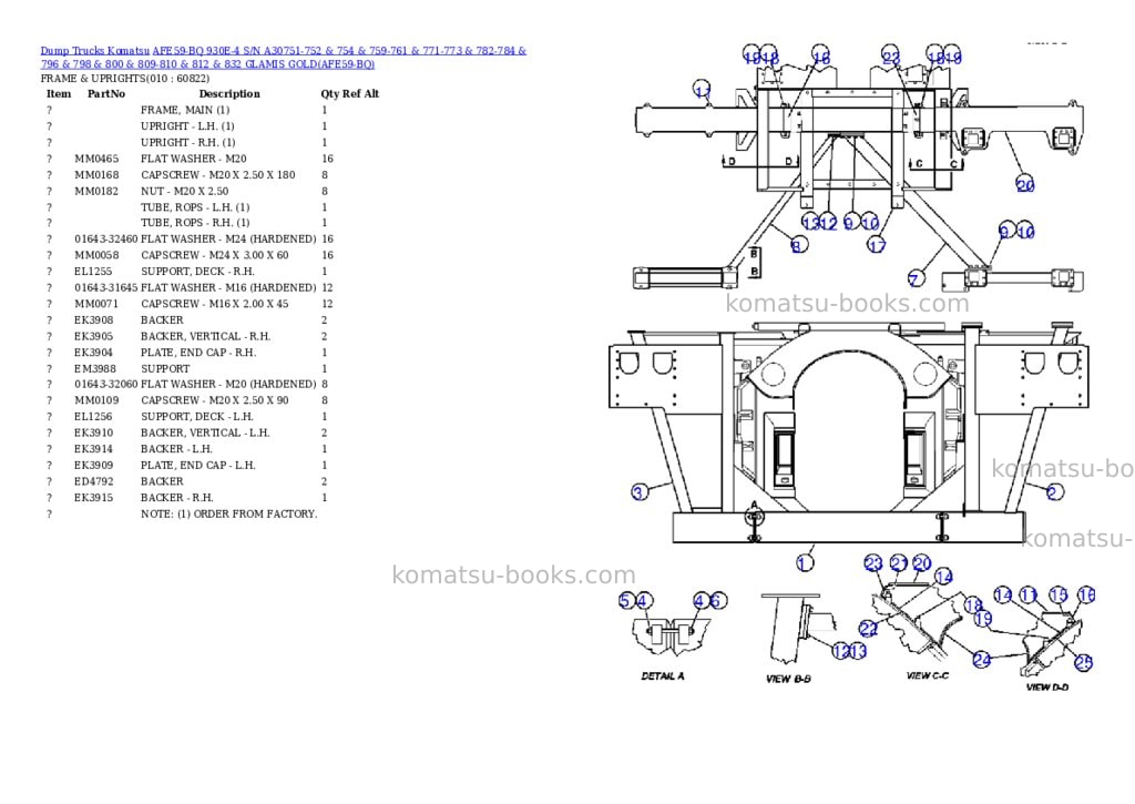 Komatsu afe59-bq 930e-4 s/n a30751-752 & 754 & 759-761 & 771-773 & 782-784 & 796 & 798 & 800 & 809-810 & 812 & 832 glamis gold Parts catalog cover Page 5 Komatsu afe59-bq 930e-4 s/n a30751-752 & 754 & 759-761 & 771-773 & 782-784 & 796 & 798 & 800 & 809-810 & 812 & 832 glamis gold Parts catalog cover Page 5