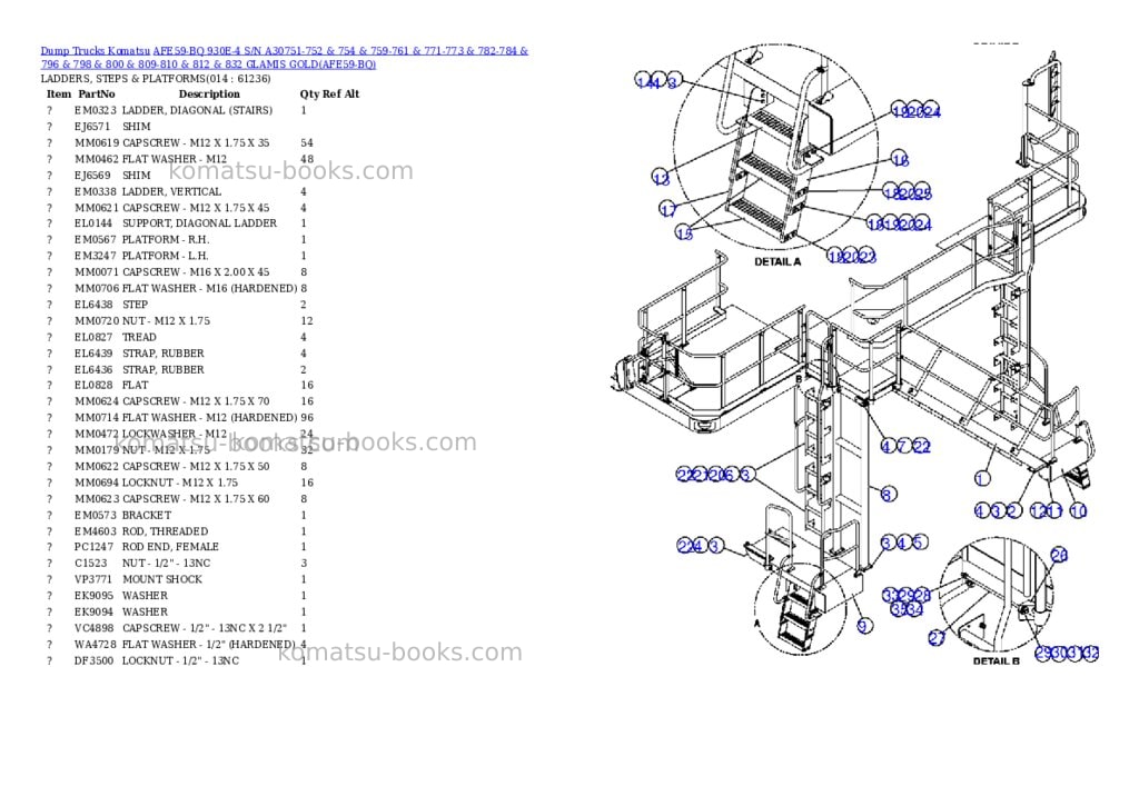 Komatsu afe59-bq 930e-4 s/n a30751-752 & 754 & 759-761 & 771-773 & 782-784 & 796 & 798 & 800 & 809-810 & 812 & 832 glamis gold Parts catalog cover Page 7 Komatsu afe59-bq 930e-4 s/n a30751-752 & 754 & 759-761 & 771-773 & 782-784 & 796 & 798 & 800 & 809-810 & 812 & 832 glamis gold Parts catalog cover Page 7