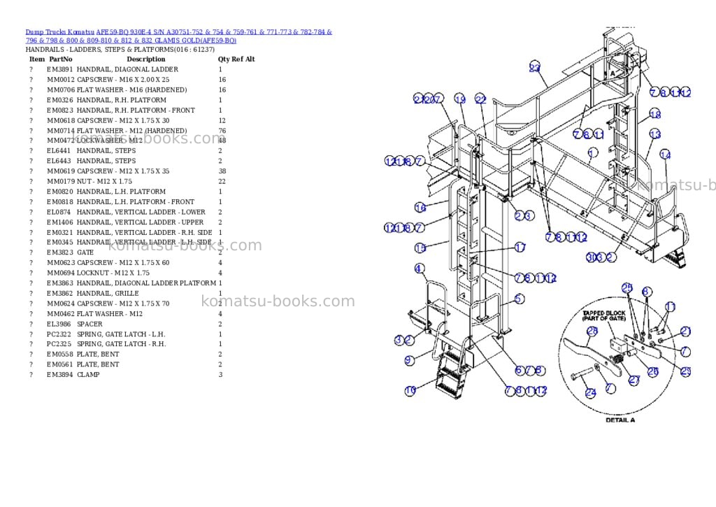 Komatsu afe59-bq 930e-4 s/n a30751-752 & 754 & 759-761 & 771-773 & 782-784 & 796 & 798 & 800 & 809-810 & 812 & 832 glamis gold Parts catalog cover Page 8 Komatsu afe59-bq 930e-4 s/n a30751-752 & 754 & 759-761 & 771-773 & 782-784 & 796 & 798 & 800 & 809-810 & 812 & 832 glamis gold Parts catalog cover Page 8