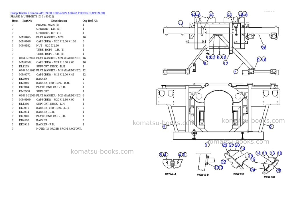 Komatsu afe59-br 930e-4 s/n a30742 fording Parts catalog cover Page 5