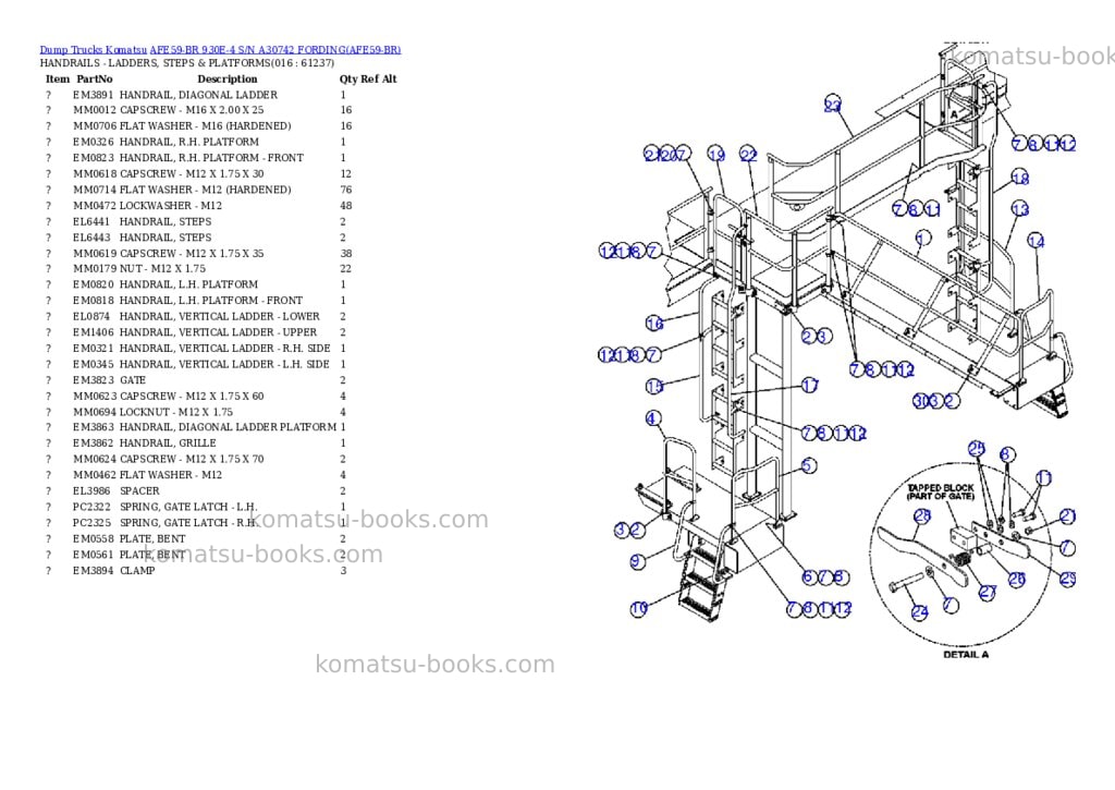 Komatsu afe59-br 930e-4 s/n a30742 fording Parts catalog cover Page 8