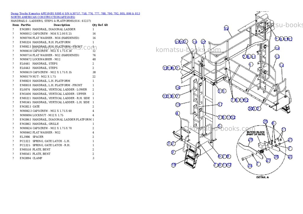 Komatsu afe59-bs 930e-4 s/n a30757, 758, 776, 777, 788, 790, 792, 805, 806 & 813 north american construction Parts catalog cover Page 8