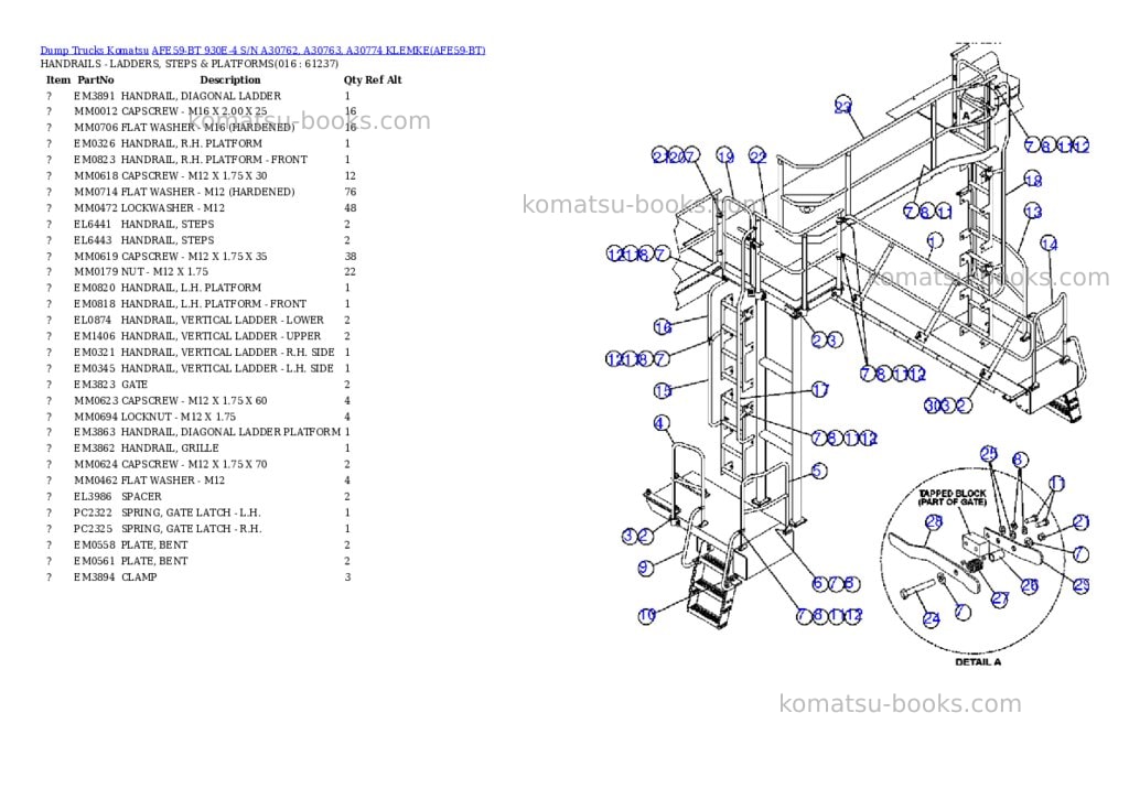 Komatsu afe59-bt 930e-4 s/n a30762, a30763, a30774 klemke Parts catalog cover Page 8 Komatsu afe59-bt 930e-4 s/n a30762, a30763, a30774 klemke Parts catalog cover Page 8