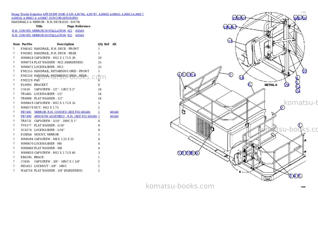 Komatsu afe59-bw 930e-4 s/n a30785, a30787, a30802-a30803, a30815-a30817, a30824, a30842 & a30847 suncor Parts catalog cover Page 10 Komatsu afe59-bw 930e-4 s/n a30785, a30787, a30802-a30803, a30815-a30817, a30824, a30842 & a30847 suncor Parts catalog cover Page 10