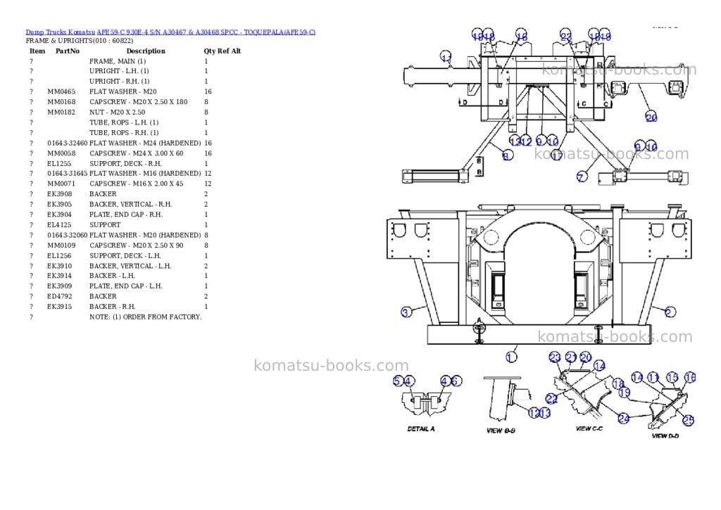 Komatsu afe59-c 930e-4 s/n a30467 & a30468 spcc - toquepala Parts catalog cover Page 5