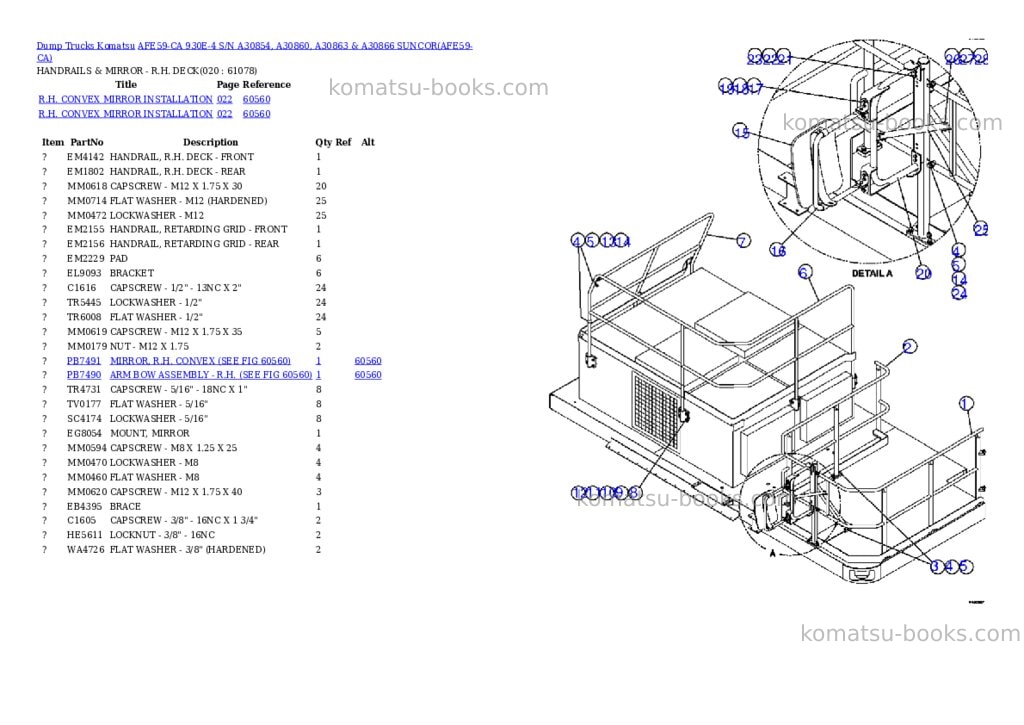 Komatsu afe59-ca 930e-4 s/n a30854, a30860, a30863 & a30866 suncor Parts catalog cover Page 10