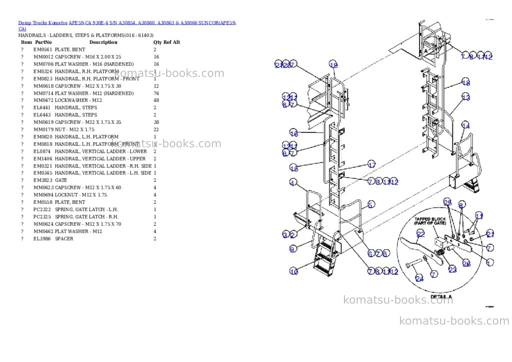Komatsu afe59-ca 930e-4 s/n a30854, a30860, a30863 & a30866 suncor Parts catalog cover Page 8