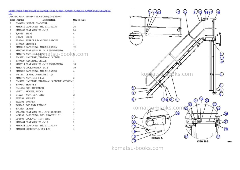 Komatsu afe59-ca 930e-4 s/n a30854, a30860, a30863 & a30866 suncor Parts catalog cover Page 9