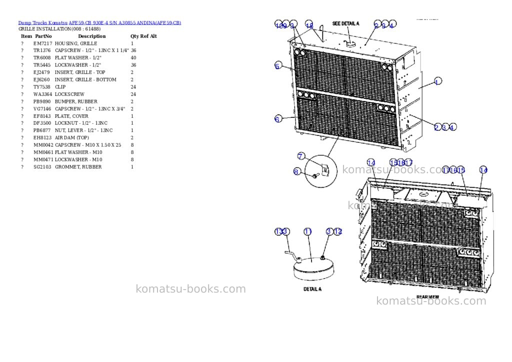 Komatsu afe59-cb 930e-4 s/n a30855 andina Parts catalog cover Page 4 Komatsu afe59-cb 930e-4 s/n a30855 andina Parts catalog cover Page 4