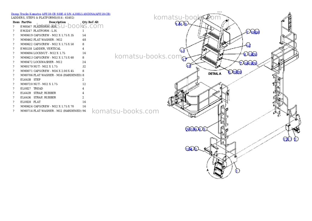 Komatsu afe59-cb 930e-4 s/n a30855 andina Parts catalog cover Page 7 Komatsu afe59-cb 930e-4 s/n a30855 andina Parts catalog cover Page 7