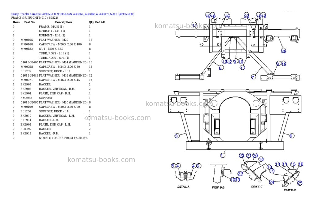 Komatsu afe59-cd 930e-4 s/n a30867, a30868 & a30872 nacg Parts catalog cover Page 5