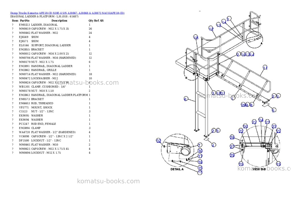 Komatsu afe59-cd 930e-4 s/n a30867, a30868 & a30872 nacg Parts catalog cover Page 9