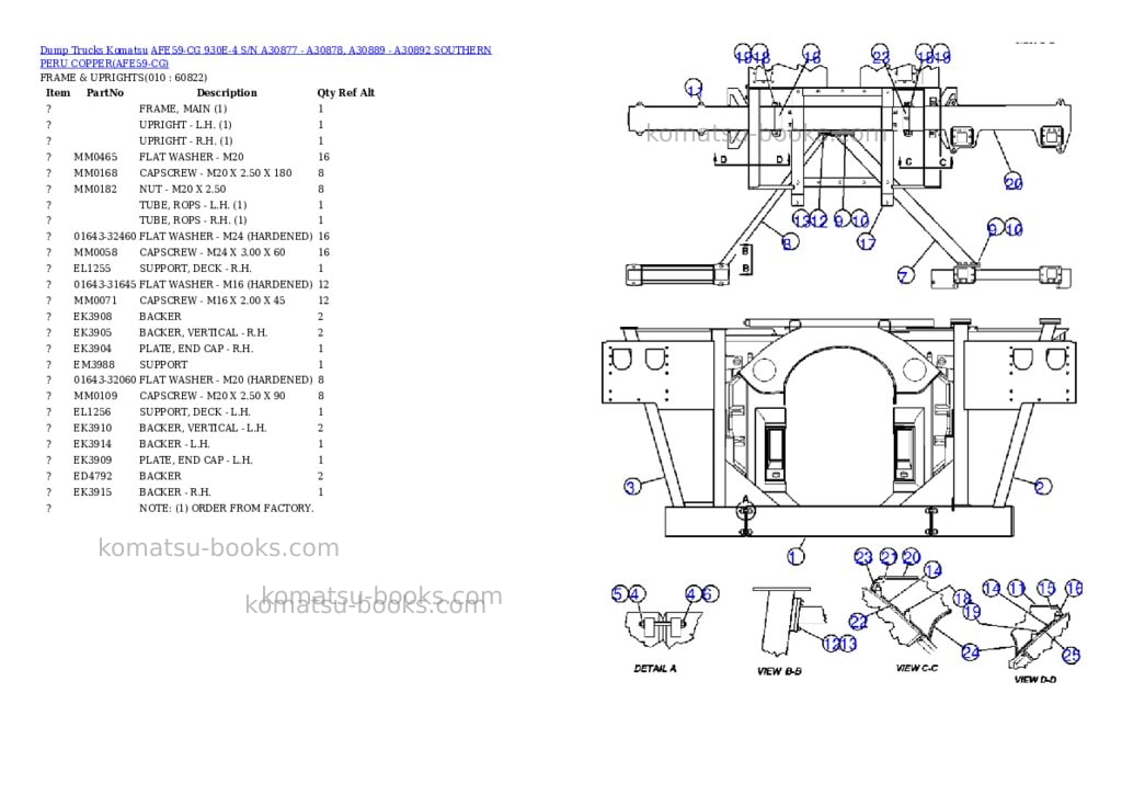 Komatsu afe59-cg 930e-4 s/n a30877 - a30878, a30889 - a30892 southern peru copper Parts catalog cover Page 5 Komatsu afe59-cg 930e-4 s/n a30877 - a30878, a30889 - a30892 southern peru copper Parts catalog cover Page 5