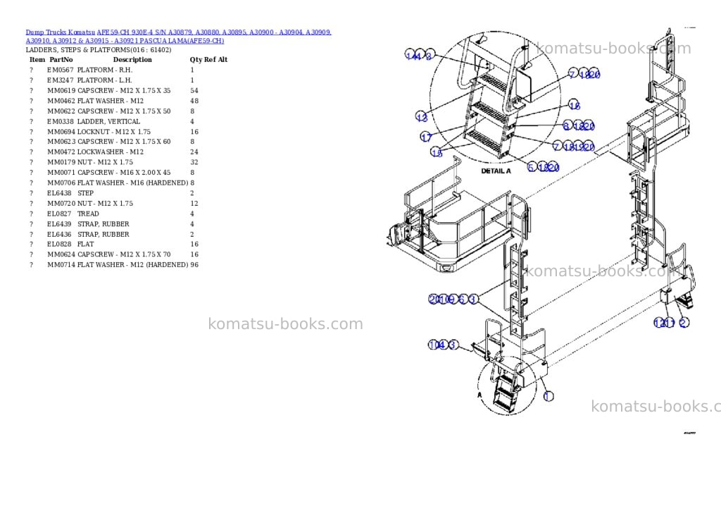 Komatsu afe59-ch 930e-4 s/n a30879, a30880, a30895, a30900 - a30904, a30909, a30910, a30912 & a30915 - a30921 pascua lama Parts catalog cover Page 8