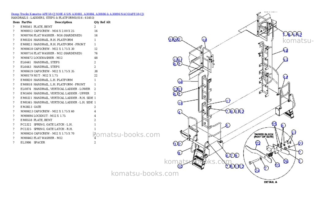 Komatsu afe59-cj 930e-4 s/n a30881, a30884, a30886 & a30896 nacg Parts catalog cover Page 8 Komatsu afe59-cj 930e-4 s/n a30881, a30884, a30886 & a30896 nacg Parts catalog cover Page 8