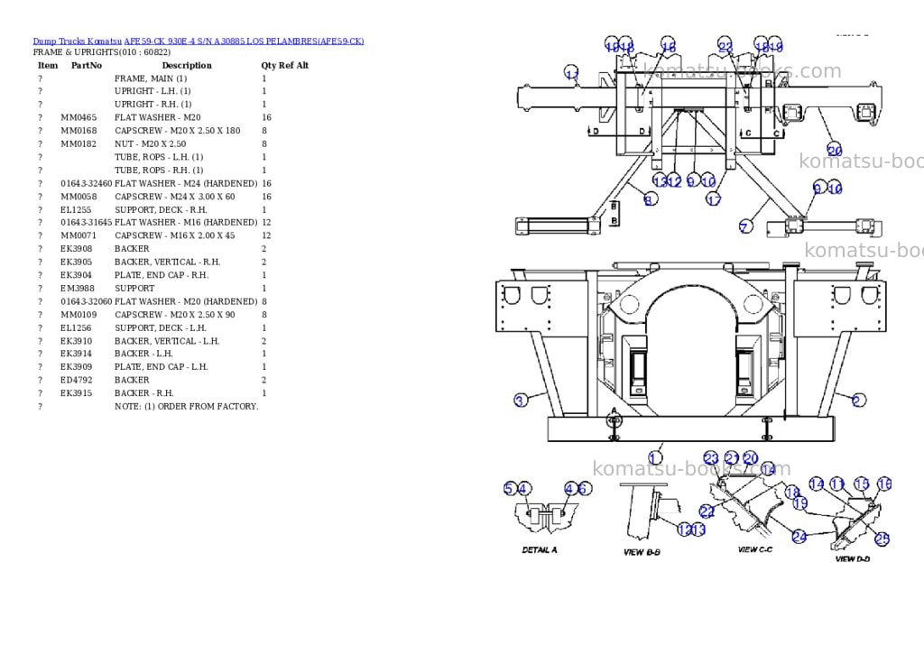 Komatsu afe59-ck 930e-4 s/n a30885 los pelambres Parts catalog cover Page 5