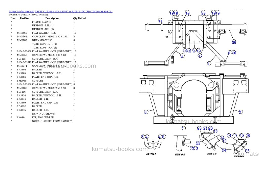 Komatsu afe59-cl 930e-4 s/n a30887 & a30913 ioc rio tinto Parts catalog cover Page 5 Komatsu afe59-cl 930e-4 s/n a30887 & a30913 ioc rio tinto Parts catalog cover Page 5