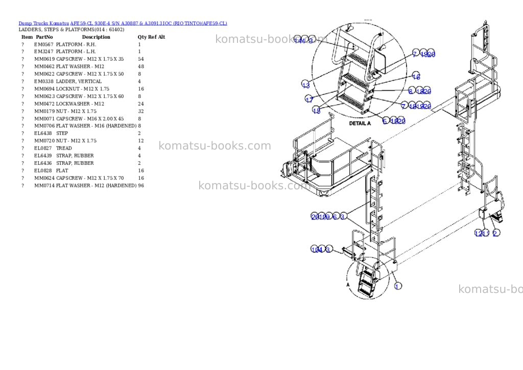 Komatsu afe59-cl 930e-4 s/n a30887 & a30913 ioc rio tinto Parts catalog cover Page 7 Komatsu afe59-cl 930e-4 s/n a30887 & a30913 ioc rio tinto Parts catalog cover Page 7