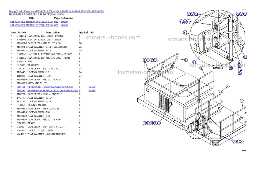 Komatsu afe59-cm 930e-4 s/n a30882 & a30883 suncor Parts catalog cover Page 10