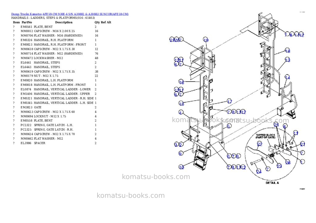 Komatsu afe59-cm 930e-4 s/n a30882 & a30883 suncor Parts catalog cover Page 8