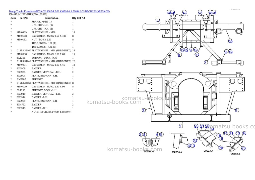 Komatsu afe59-cn 930e-4 s/n a30893 & a30894 los bronces Parts catalog cover Page 5 Komatsu afe59-cn 930e-4 s/n a30893 & a30894 los bronces Parts catalog cover Page 5