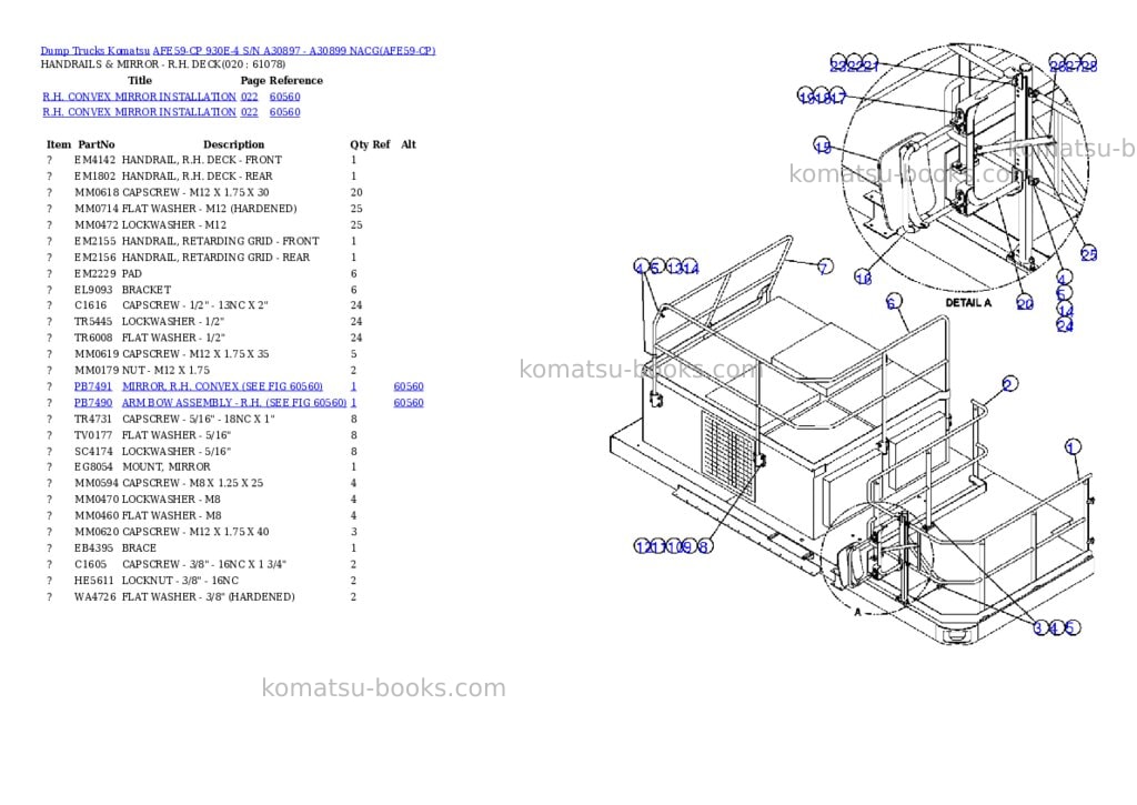 Komatsu afe59-cp 930e-4 s/n a30897 - a30899 nacg Parts catalog cover Page 10