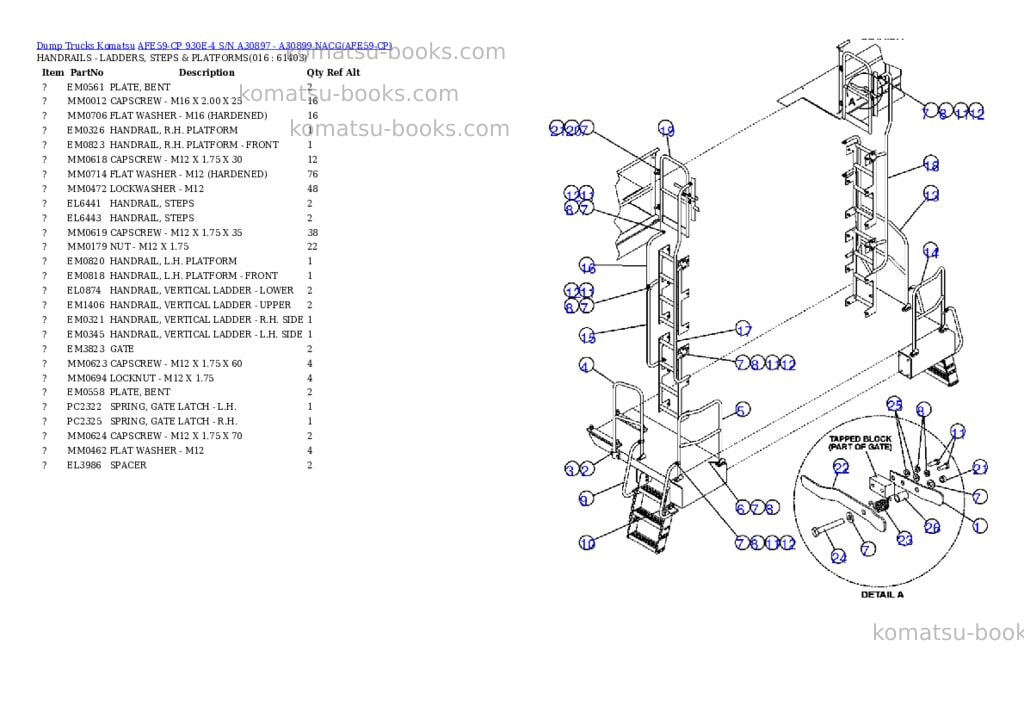 Komatsu afe59-cp 930e-4 s/n a30897 - a30899 nacg Parts catalog cover Page 8