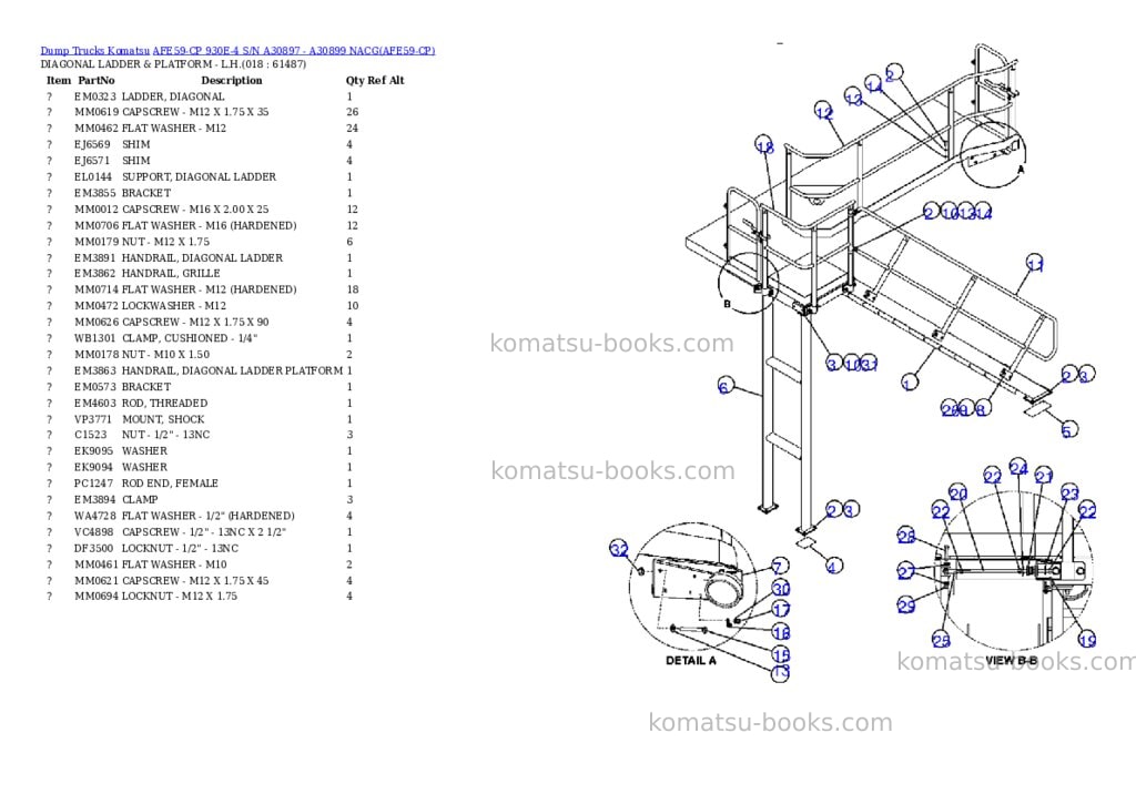 Komatsu afe59-cp 930e-4 s/n a30897 - a30899 nacg Parts catalog cover Page 9
