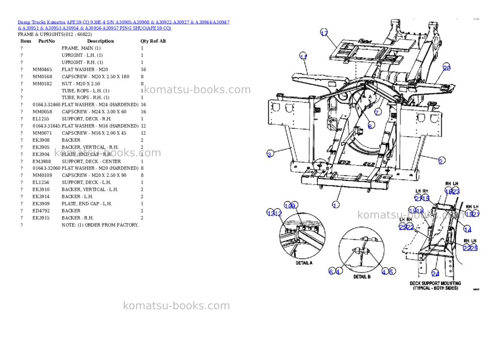 Komatsu afe59-cq 930e-4 s/n a30905-a30908 & a30922-a30927 & a30944-a30947 & a30951 & a30953-a30954 & a30956-a30957 ping shuo Parts catalog cover Page 6