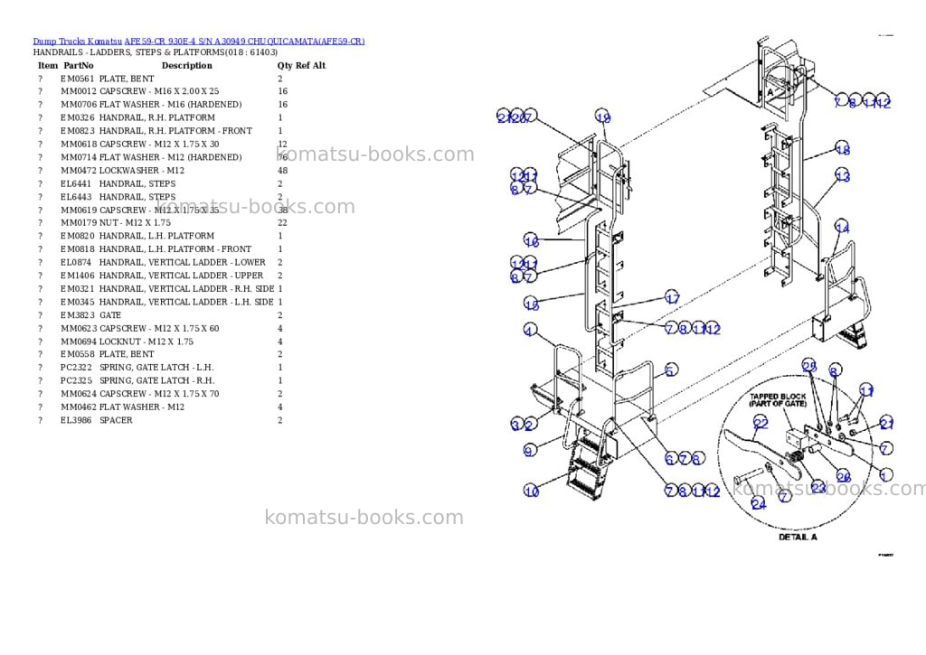 Komatsu afe59-cr 930e-4 s/n a30949 chuquicamata Parts catalog cover Page 9
