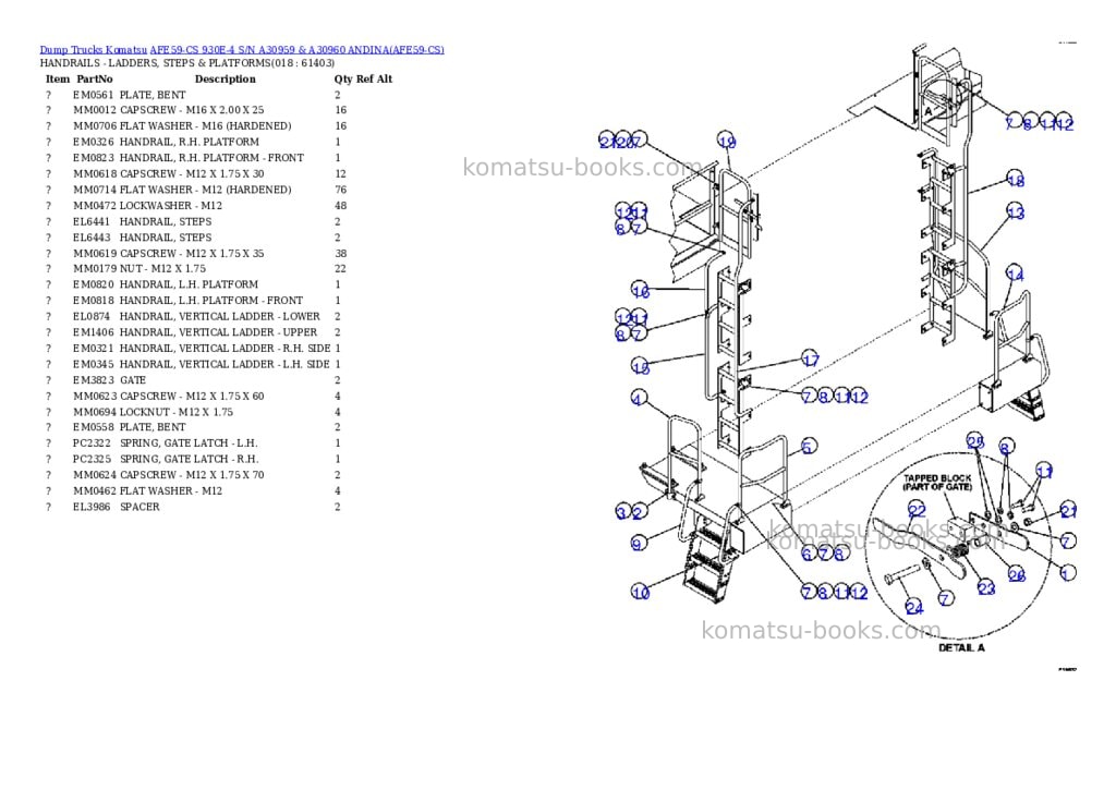 Komatsu afe59-cs 930e-4 s/n a30959 & a30960 andina Parts catalog cover Page 9