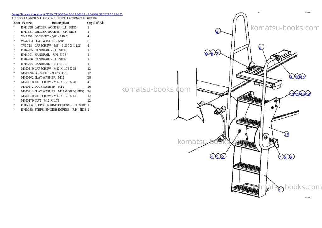 Komatsu afe59-ct 930e-4 s/n a30961 - a30964 spcc Parts catalog cover Page 7 Komatsu afe59-ct 930e-4 s/n a30961 - a30964 spcc Parts catalog cover Page 7