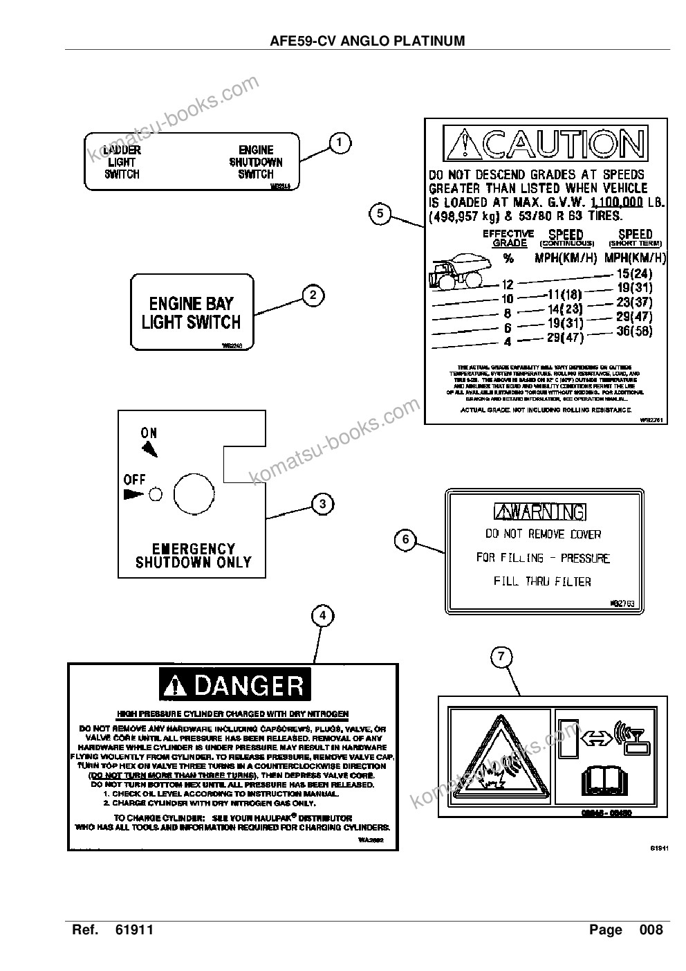 Komatsu afe59-cv 930e-4 s/n a30967-a30969, a30976-a30979 & a30984 anglo platinum Parts catalog cover Page 10 Komatsu afe59-cv 930e-4 s/n a30967-a30969, a30976-a30979 & a30984 anglo platinum Parts catalog cover Page 10