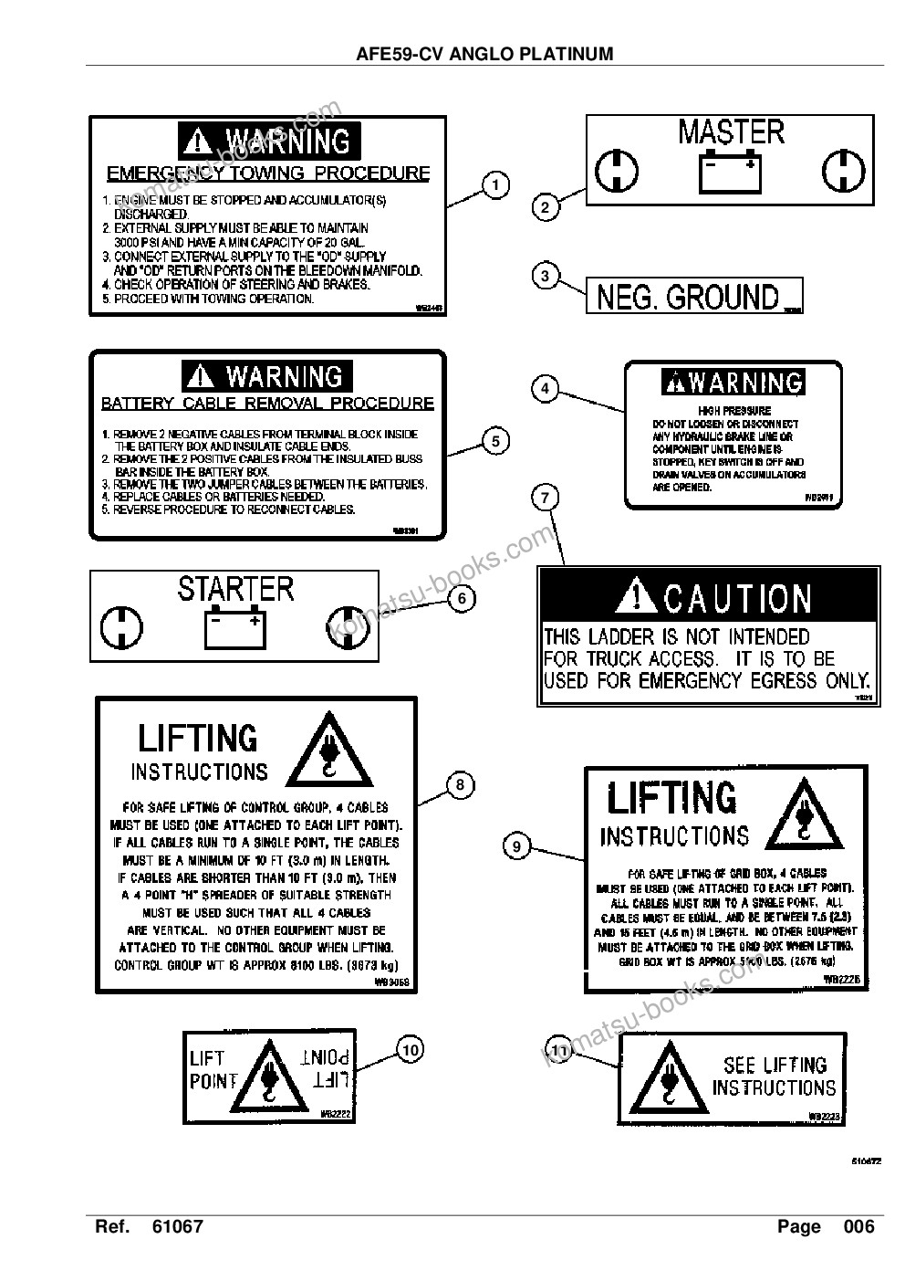 Komatsu afe59-cv 930e-4 s/n a30967-a30969, a30976-a30979 & a30984 anglo platinum Parts catalog cover Page 8 Komatsu afe59-cv 930e-4 s/n a30967-a30969, a30976-a30979 & a30984 anglo platinum Parts catalog cover Page 8