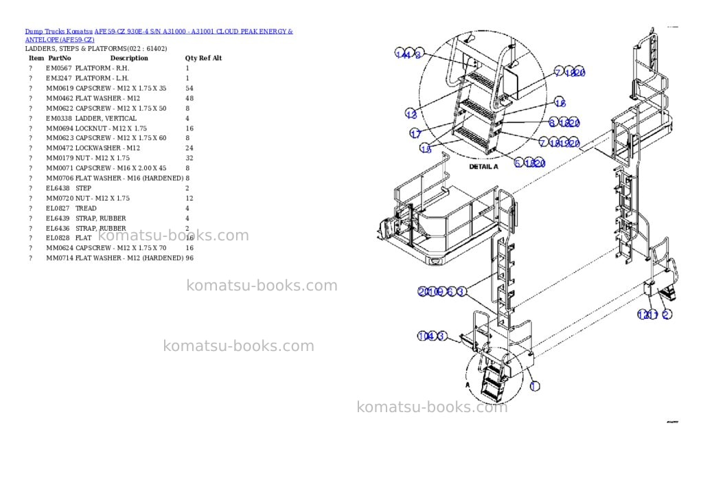 Komatsu afe59-cz 930e-4 s/n a31000 - a31001 cloud peak energy & antelope Parts catalog cover Page 8 Komatsu afe59-cz 930e-4 s/n a31000 - a31001 cloud peak energy & antelope Parts catalog cover Page 8