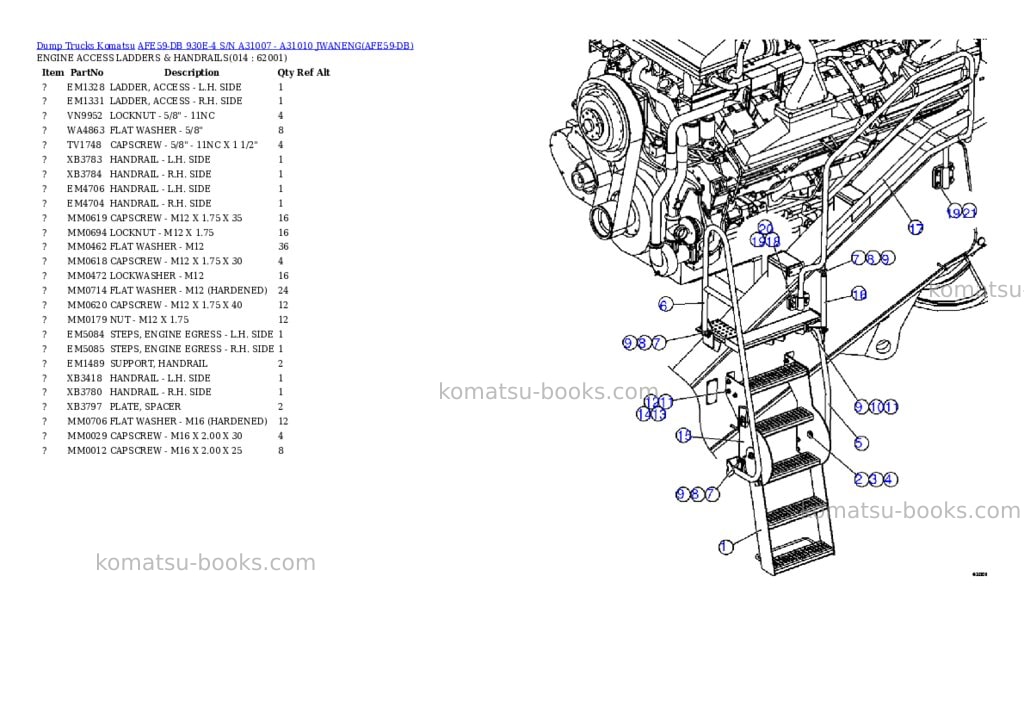 Komatsu afe59-db 930e-4 s/n a31007 - a31010 jwaneng Parts catalog cover Page 7 Komatsu afe59-db 930e-4 s/n a31007 - a31010 jwaneng Parts catalog cover Page 7