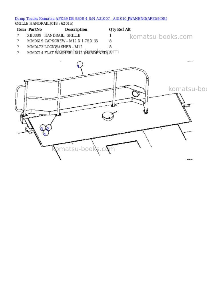 Komatsu afe59-db 930e-4 s/n a31007 - a31010 jwaneng Parts catalog cover Page 9 Komatsu afe59-db 930e-4 s/n a31007 - a31010 jwaneng Parts catalog cover Page 9