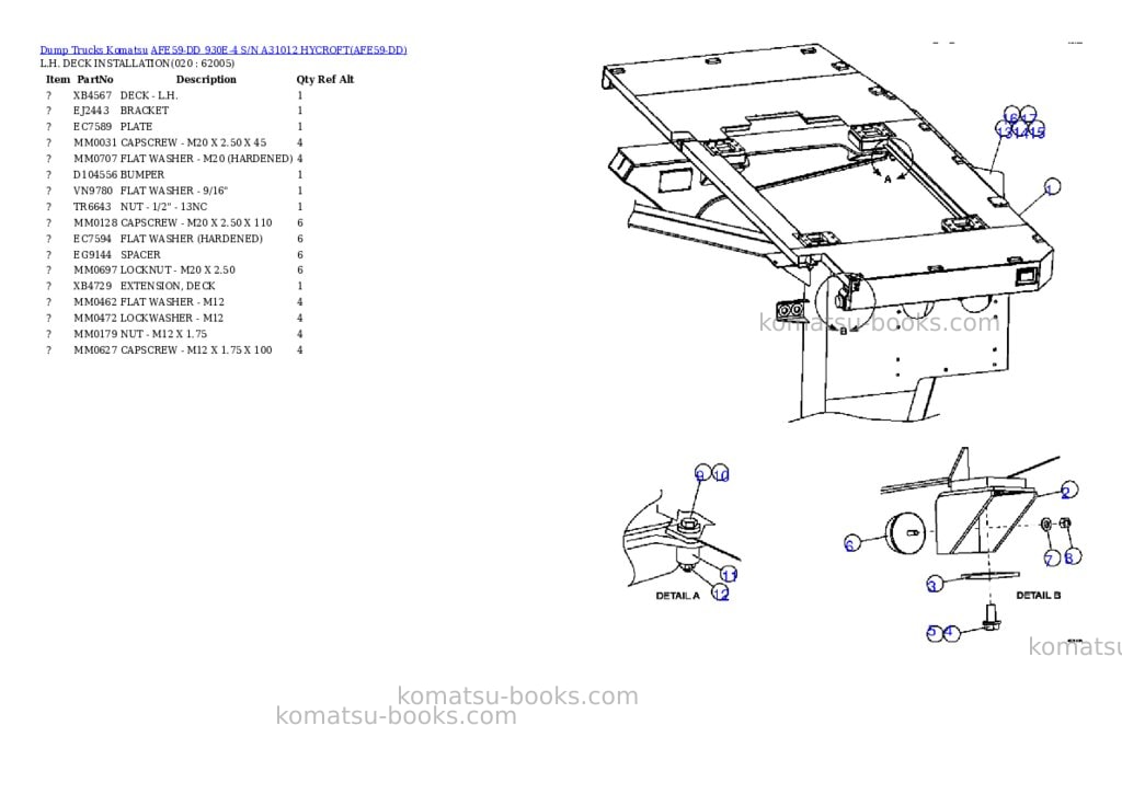 Komatsu afe59-dd 930e-4 s/n a31012 hycroft Parts catalog cover Page 10 Komatsu afe59-dd 930e-4 s/n a31012 hycroft Parts catalog cover Page 10