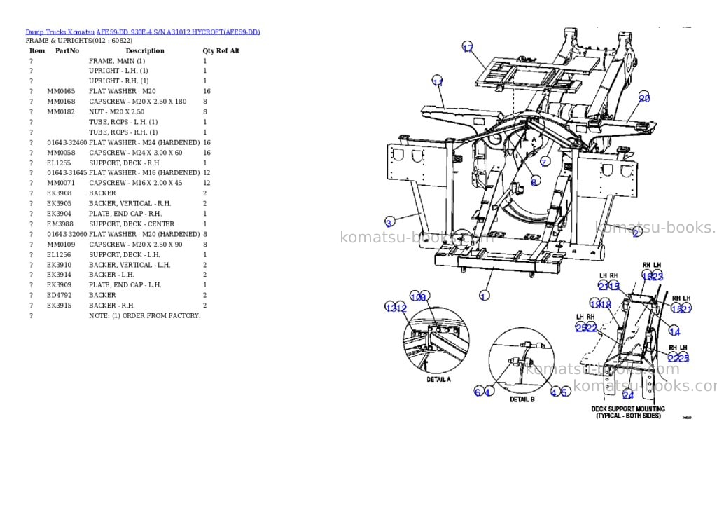 Komatsu afe59-dd 930e-4 s/n a31012 hycroft Parts catalog cover Page 6 Komatsu afe59-dd 930e-4 s/n a31012 hycroft Parts catalog cover Page 6