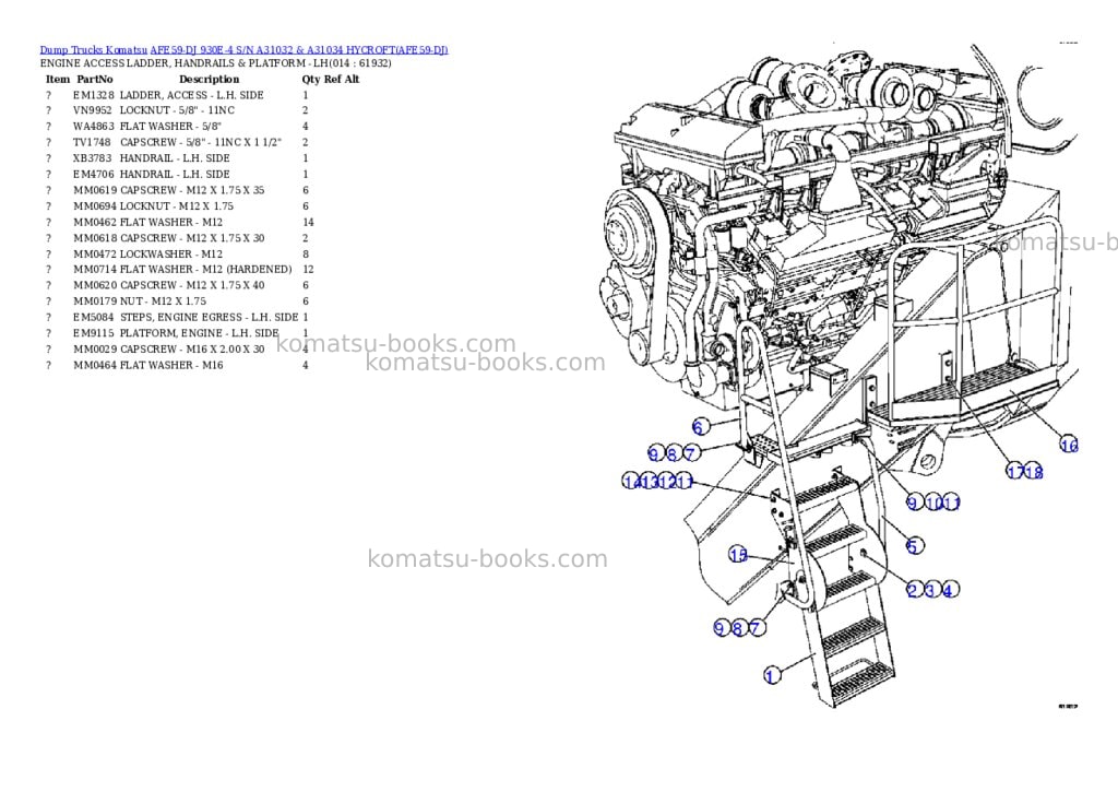 Komatsu afe59-dj 930e-4 s/n a31032 & a31034 hycroft Parts catalog cover Page 7 Komatsu afe59-dj 930e-4 s/n a31032 & a31034 hycroft Parts catalog cover Page 7