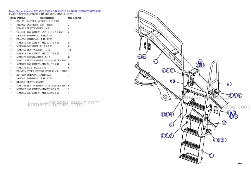 Komatsu afe59-dj 930e-4 s/n a31032 & a31034 hycroft Parts catalog cover Page 8 Komatsu afe59-dj 930e-4 s/n a31032 & a31034 hycroft Parts catalog cover Page 8