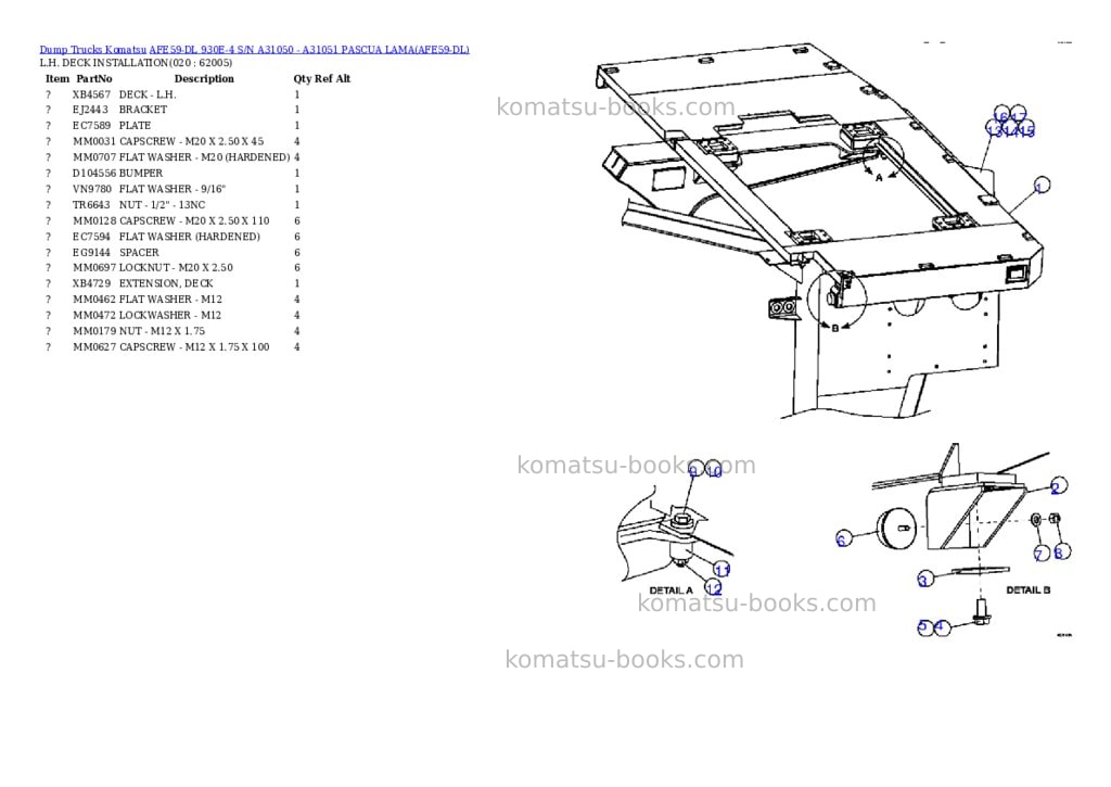 Komatsu afe59-dl 930e-4 s/n a31050 - a31051 pascua lama Parts catalog cover Page 10 Komatsu afe59-dl 930e-4 s/n a31050 - a31051 pascua lama Parts catalog cover Page 10