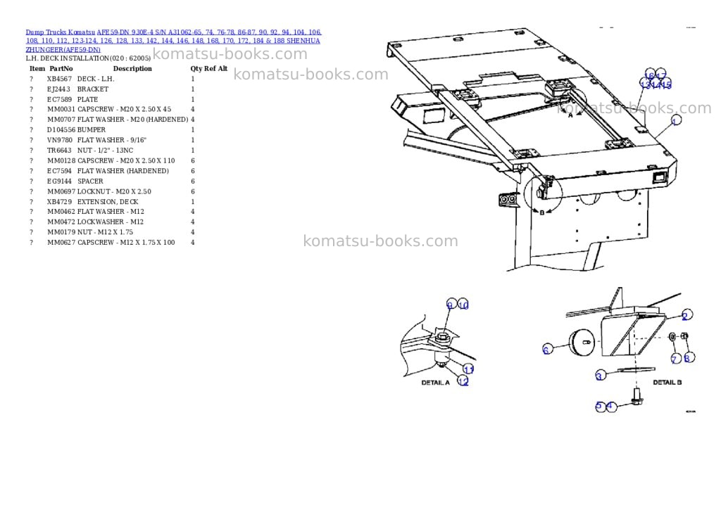 Komatsu afe59-dn 930e-4 s/n a31062-65, 74, 76-78, 86-87, 90, 92, 94, 104, 106, 108, 110, 112, 123-124, 126, 128, 133, 142, 144, 146, 148, 168, 170, 172, 184 & 188 shenhua zhungeer Parts catalog cover Page 10 Komatsu afe59-dn 930e-4 s/n a31062-65, 74, 76-78, 86-87, 90, 92, 94, 104, 106, 108, 110, 112, 123-124, 126, 128, 133, 142, 144, 146, 148, 168, 170, 172, 184 & 188 shenhua zhungeer Parts catalog cover Page 10