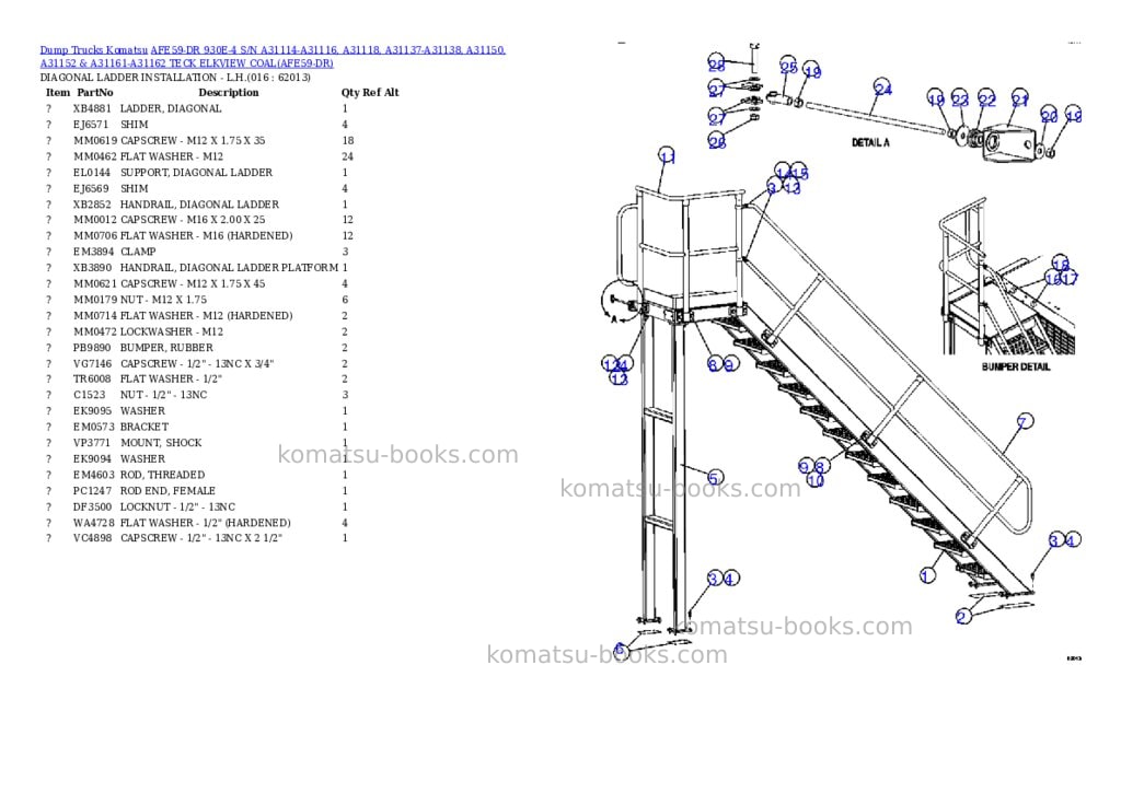Komatsu afe59-dr 930e-4 s/n a31114-a31116, a31118, a31137-a31138, a31150, a31152 & a31161-a31162 teck elkview coal Parts catalog cover Page 8