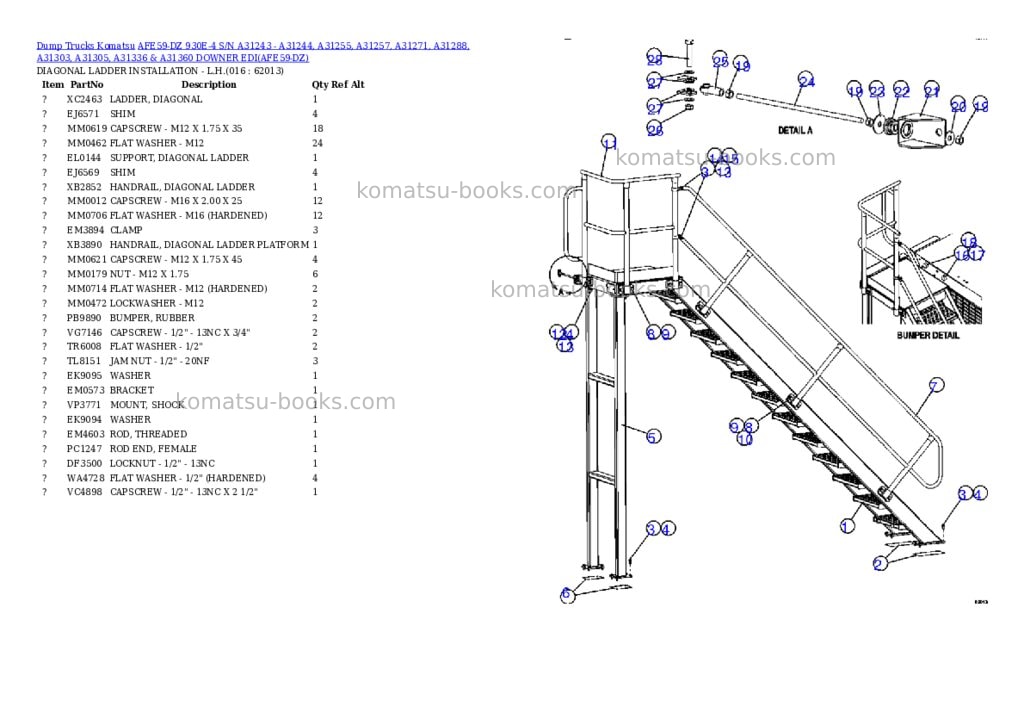 Komatsu afe59-dz 930e-4 s/n a31243 - a31244, a31255, a31257, a31271, a31288, a31303, a31305, a31336 & a31360 downer edi Parts catalog cover Page 8