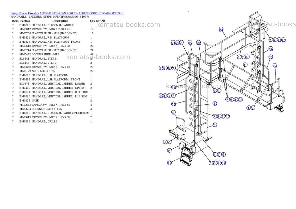 Komatsu afe59-e 930e-4 s/n a30473 - a30476 codelco gaby Parts catalog cover Page 8 Komatsu afe59-e 930e-4 s/n a30473 - a30476 codelco gaby Parts catalog cover Page 8