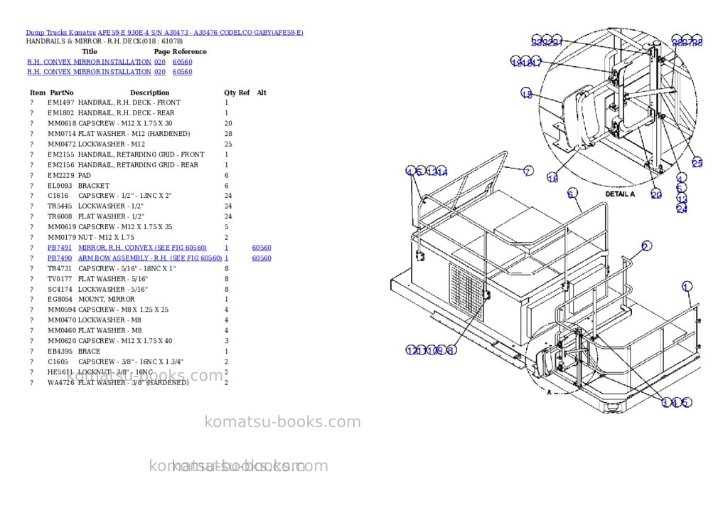 Komatsu afe59-e 930e-4 s/n a30473 - a30476 codelco gaby Parts catalog cover Page 9 Komatsu afe59-e 930e-4 s/n a30473 - a30476 codelco gaby Parts catalog cover Page 9